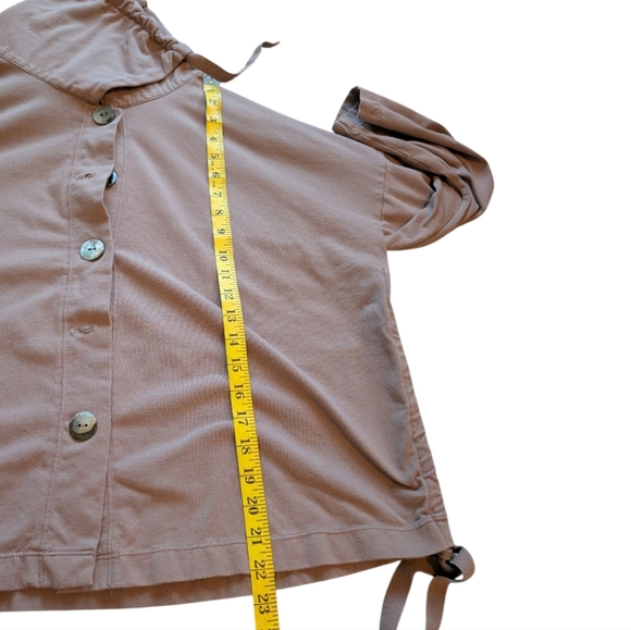 Neon Buddha Jacket Taupe Brown Relaxed Fit Boxy Draw Strings Women's size XL - Picture 2 of 12
